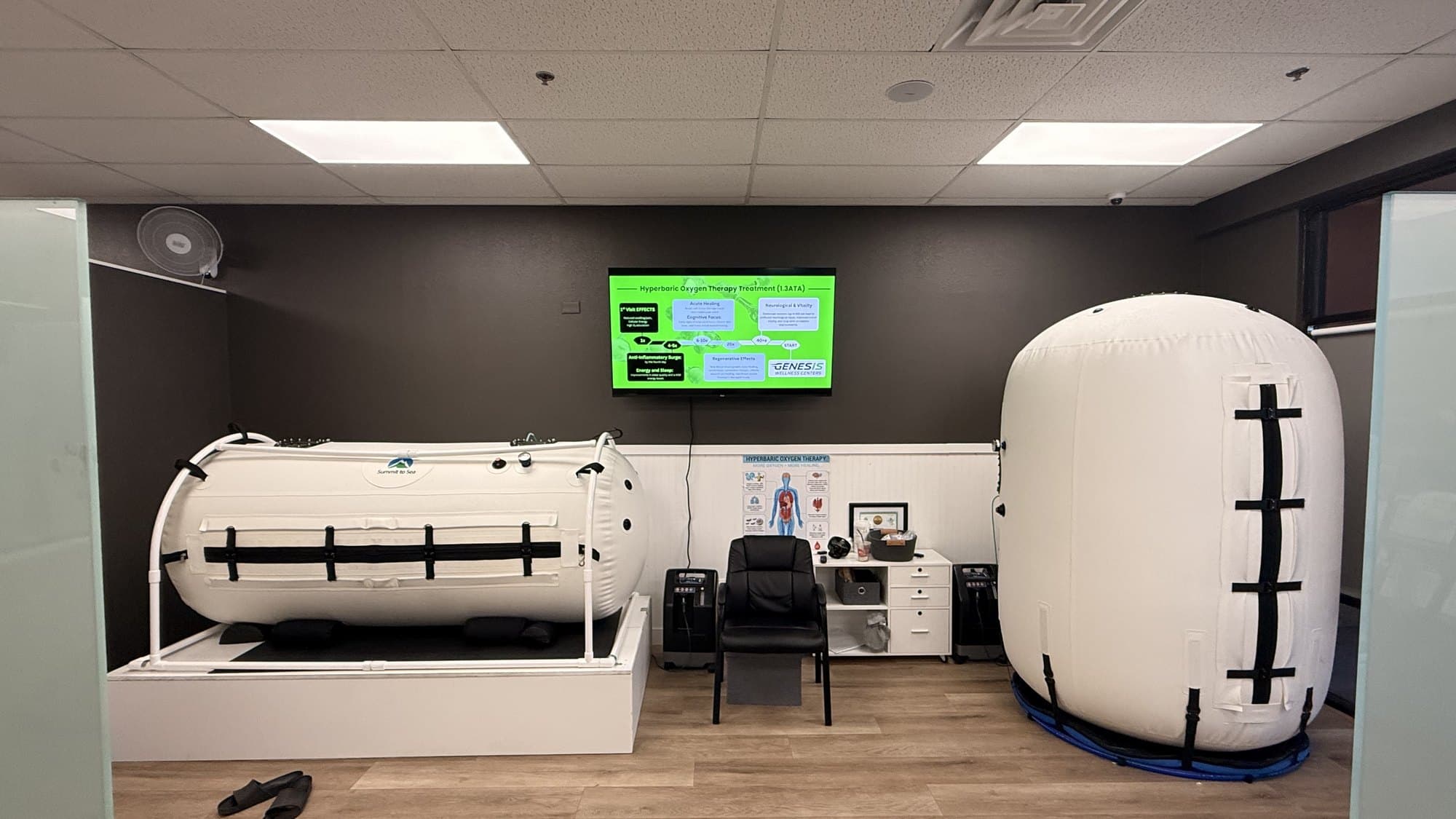 The hyperbaric oxygen suite at Genesis Wellness Centers in Glendale, Arizona